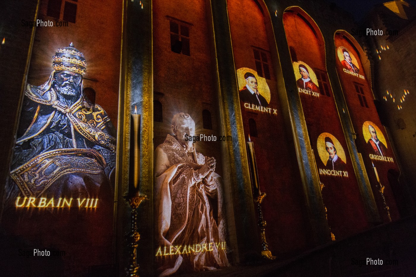 LES LUMINESSENCES D'AVIGNON, PALAIS DES PAPES, VILLE D'AVIGNON APPELEE CITE DES PAPES ET CLASSEE AU PATRIMOINE MONDIAL DE L'UNESCO, VAUCLUSE (84), FRANCE 