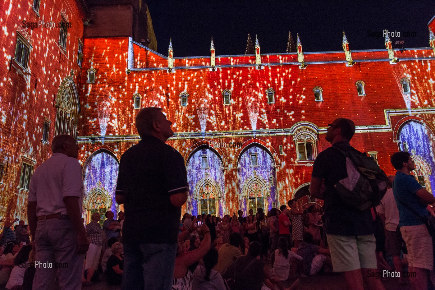 LES LUMINESSENCES D'AVIGNON, PALAIS DES PAPES, VILLE D'AVIGNON APPELEE CITE DES PAPES ET CLASSEE AU PATRIMOINE MONDIAL DE L'UNESCO, VAUCLUSE (84), FRANCE 