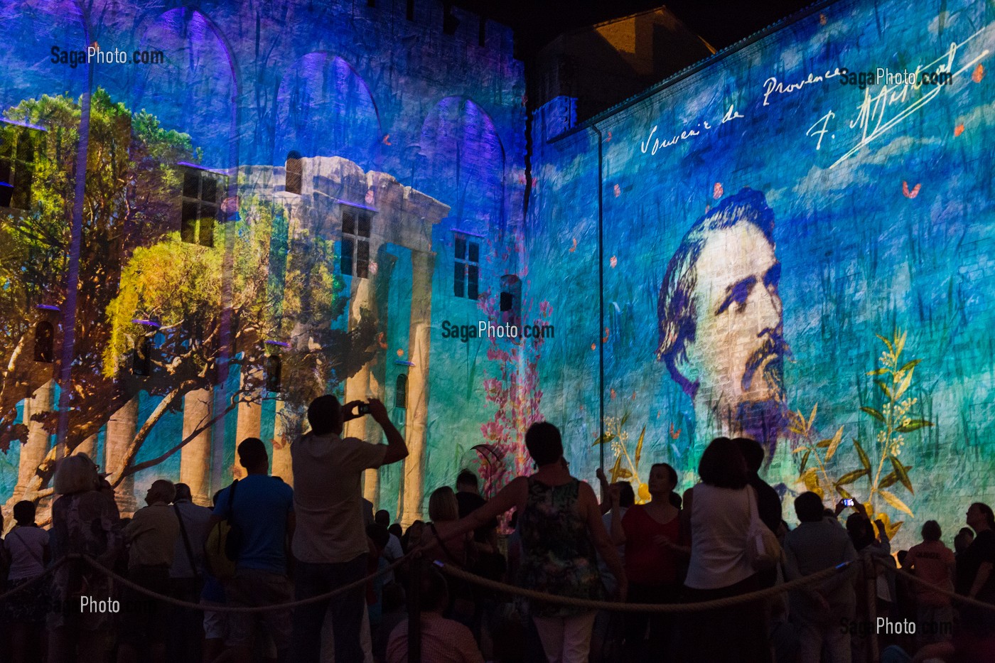 LES LUMINESSENCES D'AVIGNON, PALAIS DES PAPES, VILLE D'AVIGNON APPELEE CITE DES PAPES ET CLASSEE AU PATRIMOINE MONDIAL DE L'UNESCO, VAUCLUSE (84), FRANCE 