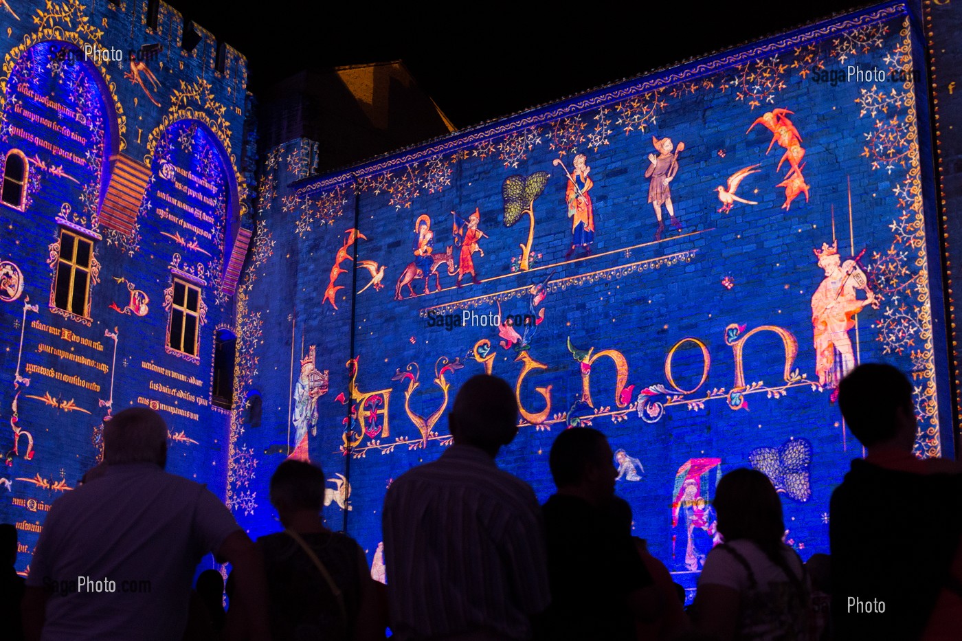 LES LUMINESSENCES D'AVIGNON, PALAIS DES PAPES, VILLE D'AVIGNON APPELEE CITE DES PAPES ET CLASSEE AU PATRIMOINE MONDIAL DE L'UNESCO, VAUCLUSE (84), FRANCE 