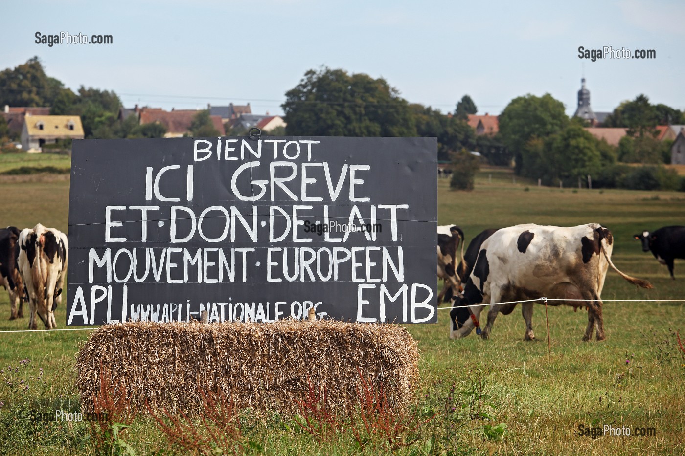 GREVE DU LAIT EUROPEENNE, CRISE DU LAIT LIEE AU PRIX DU LAIT, ET DES QUOTAS LAITIERS, PAC, PERCHE, ORNE (61) 