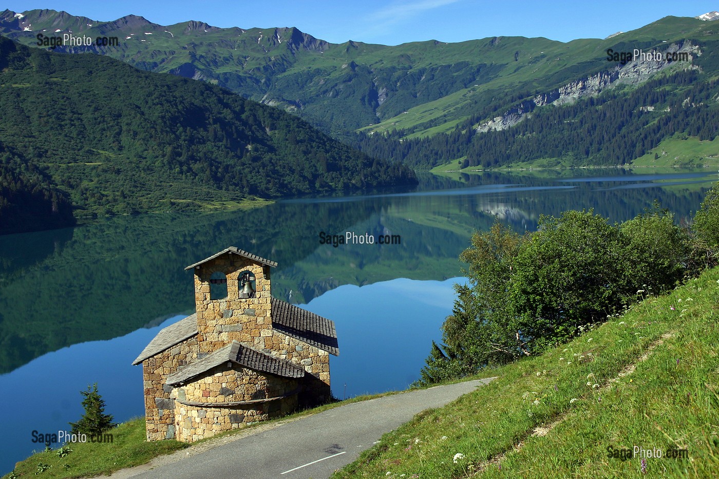 CHAPELLE DU BARRAGE DE ROSELAND, BEAUFORTIN, SAVOIE (73), RHONE-ALPES, FRANCE 