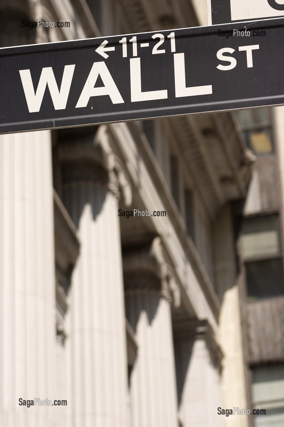 PANNEAU INDIQUANT LA RUE WALL STREET, QUARTIER FINANCIER, FINANCIAL DISTRICT, FINANCE, ECONOMIE, CAPITALISME, PUISSANCE AMERICAINE, BOURSE DE NEW YORK, MANHATTAN, NEW YORK, ETATS-UNIS D'AMERIQUE, USA 