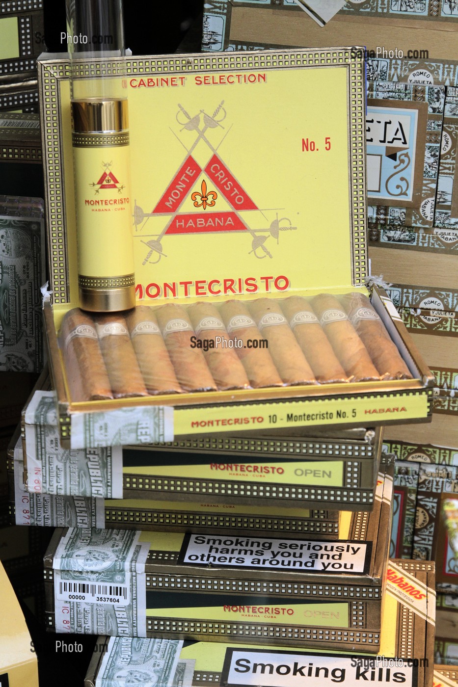 BOITES DE CIGARES MONTECRISTO, LONDRES, ANGLETERRE 