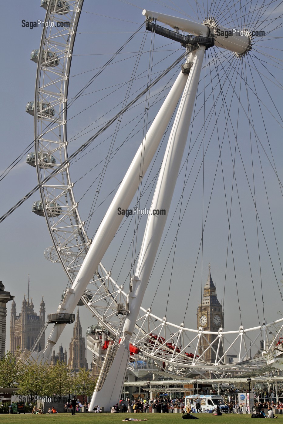 MILLENIUM WHEEL (GRANDE ROUE DU MILLENAIRE), APPELEE EGALEMENT THE LONDON EYE (L'OEIL DE LONDRES), INSTALLEE POUR LES FESTIVITES DE L'AN 2000, LONDRES, ANGLETERRE 