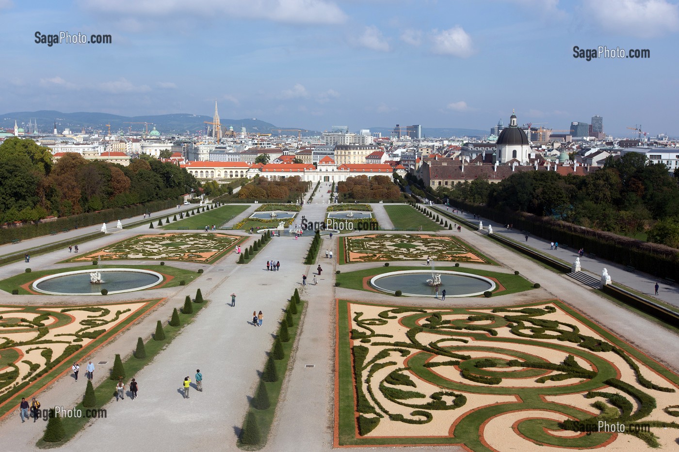 LES JARDINS DU PALAIS DE BELVEDERE, VIENNE, AUTRICHE 