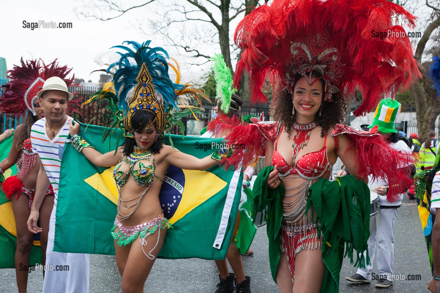 PORTRAITS DE PARTICIPANTS A LA PARADE DE LA FETE DE LA SAINT-PATRICK, SAINT PATRICK’S DAY, DUBLIN, IRLANDE 