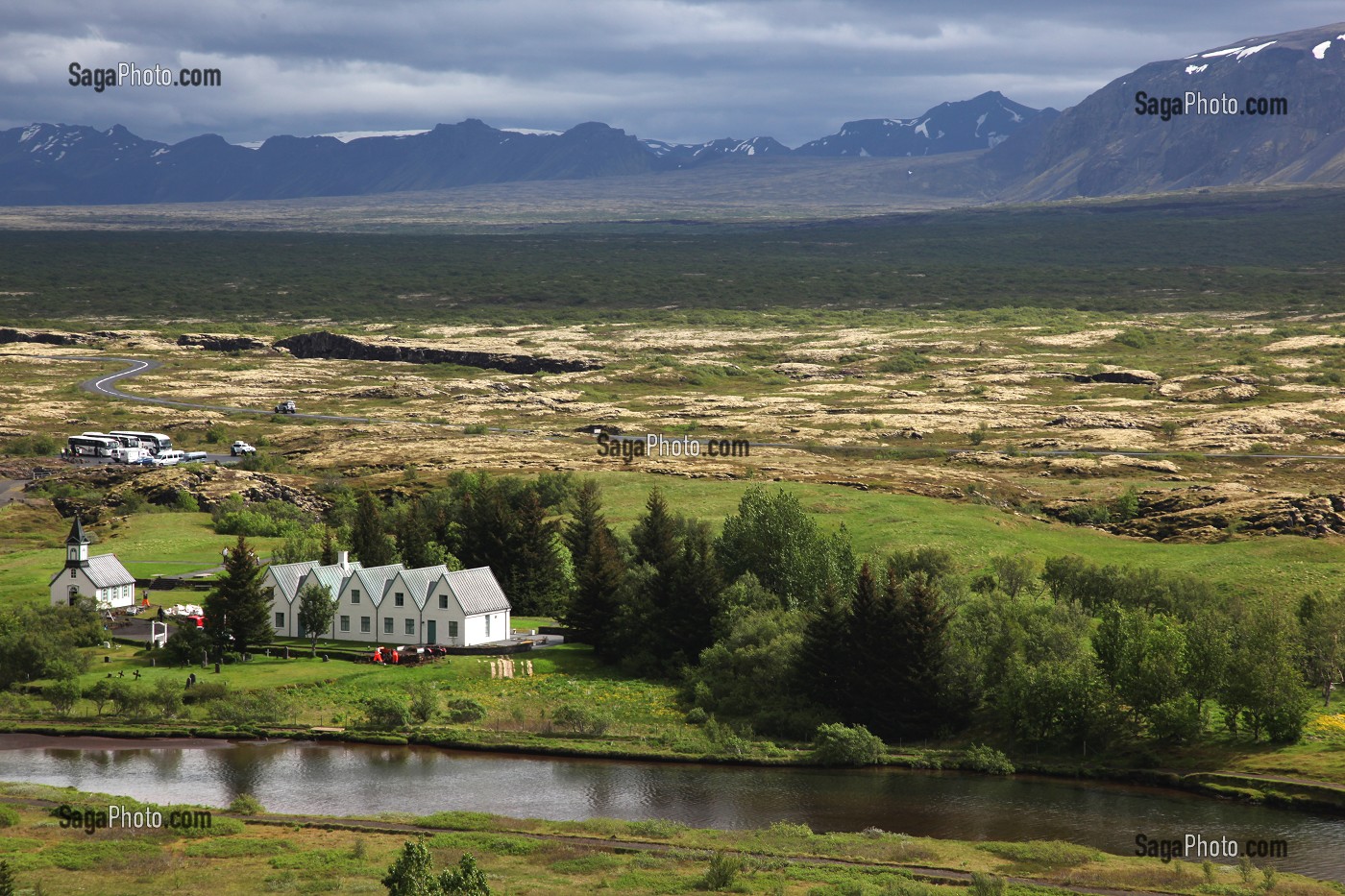 PARC NATIONAL DE THINGVELLIR, LIEU DE L'ANCIEN PARLEMENT OU FUT PROCLAME L'INDEPENDANCE DE L'ISLANDE, SITE CLASSE AU PATRIMOINE MONDIAL DE L'UNESCO, ZONE DE FAILLE ET DE VOLCANISME ACTIF, CERCLE D'OR, GOLDEN CIRCLE, SUD DE L'ISLANDE, EUROPE, ISLANDE 