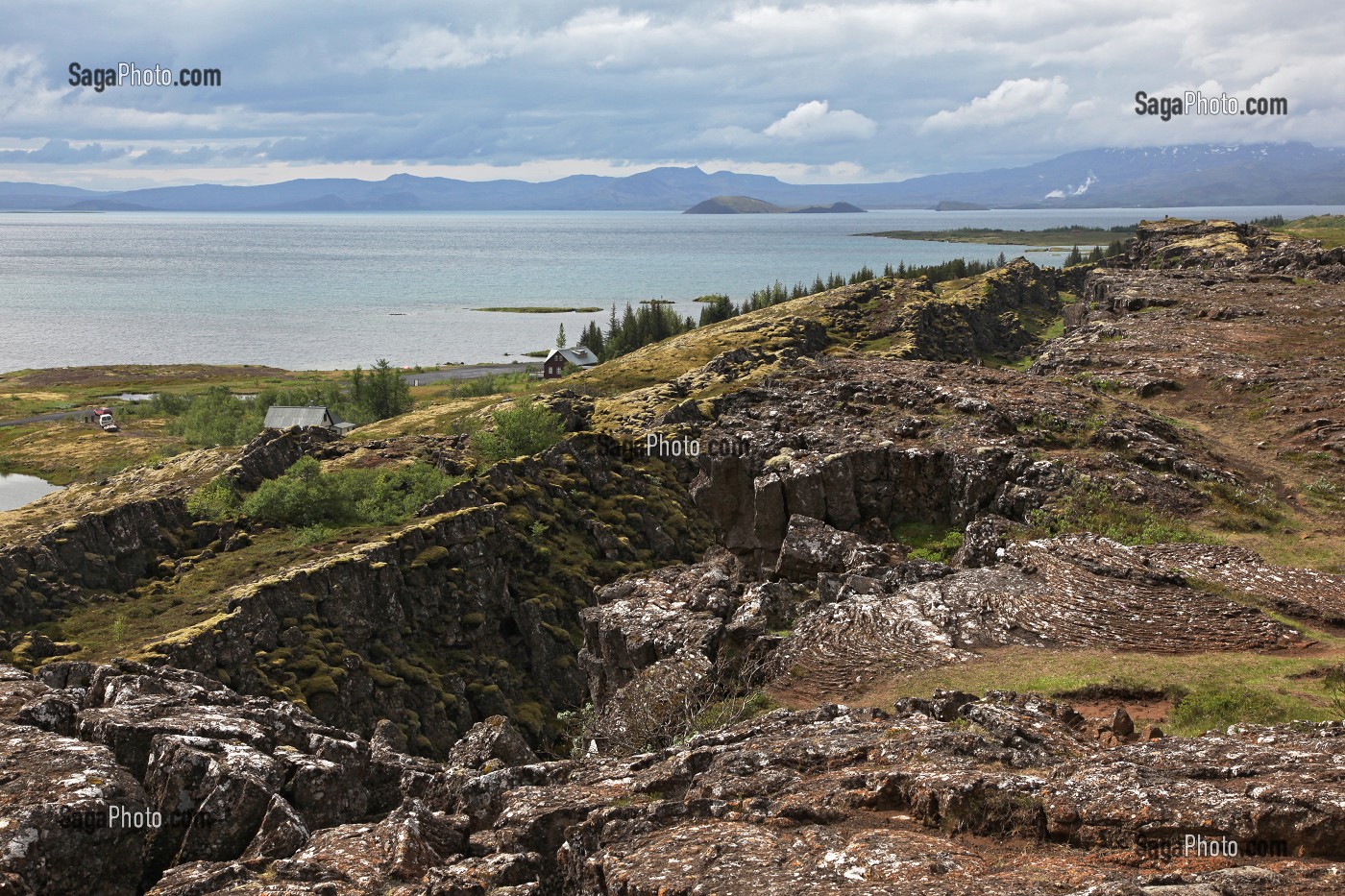 PARC NATIONAL DE THINGVELLIR, LIEU DE L'ANCIEN PARLEMENT OU FUT PROCLAME L'INDEPENDANCE DE L'ISLANDE, SITE CLASSE AU PATRIMOINE MONDIAL DE L'UNESCO, ZONE DE FAILLE ET DE VOLCANISME ACTIF, CERCLE D'OR, GOLDEN CIRCLE, SUD DE L'ISLANDE, EUROPE, ISLANDE 