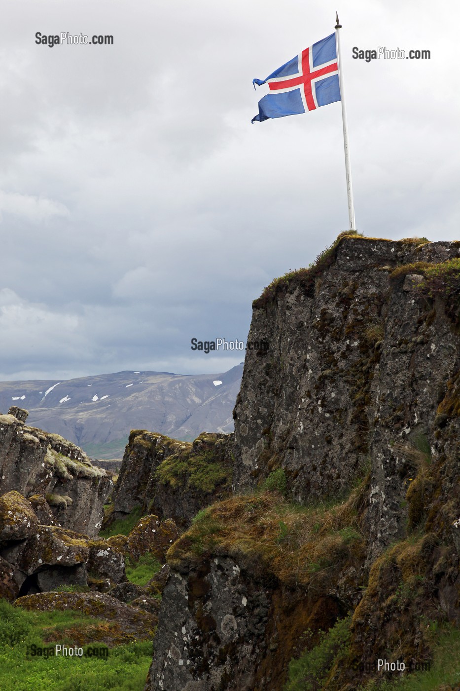 PARC NATIONAL DE THINGVELLIR, LIEU DE L'ANCIEN PARLEMENT OU FUT PROCLAME L'INDEPENDANCE DE L'ISLANDE, SITE CLASSE AU PATRIMOINE MONDIAL DE L'UNESCO, ZONE DE FAILLE ET DE VOLCANISME ACTIF, CERCLE D'OR, GOLDEN CIRCLE, SUD DE L'ISLANDE, EUROPE, ISLANDE 