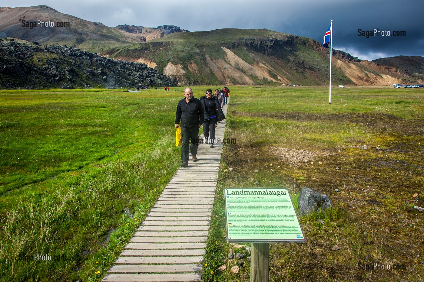 RANDONNEE DANS LE LANDMANNALAUGAR, ISLANDE, EUROPE 