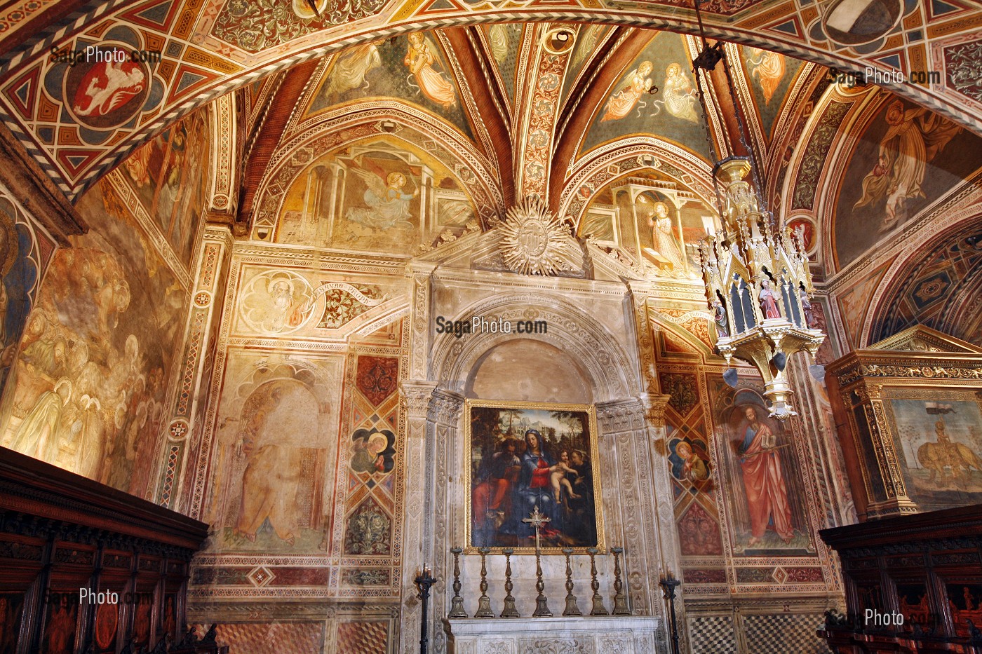 CHAPELLE, PALAZZO PUBBLICO, PALAIS PUBLIC, MUSEO CIVICO, MUSEE COMUNALE, PIAZZA DEL CAMPO, SIENNE, TOSCANE, ITALIE 