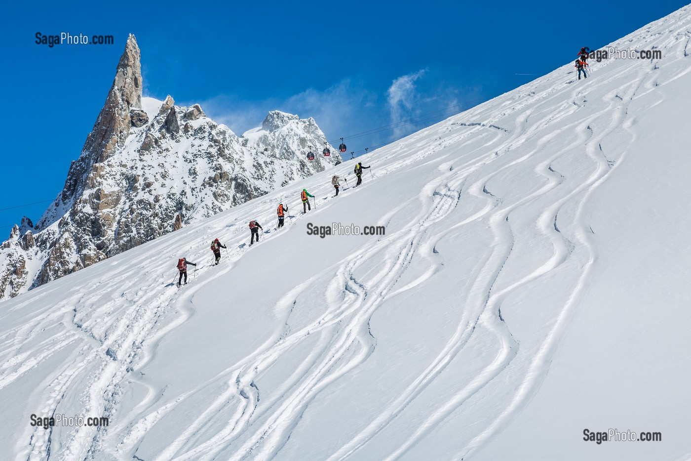 ALPINISME EN HAUTE MONTAGNE, MASSIF DU MONT-BLANC, CHAMONIX-MONT-BLANC, HAUTE-SAVOIE (74), FRANCE 