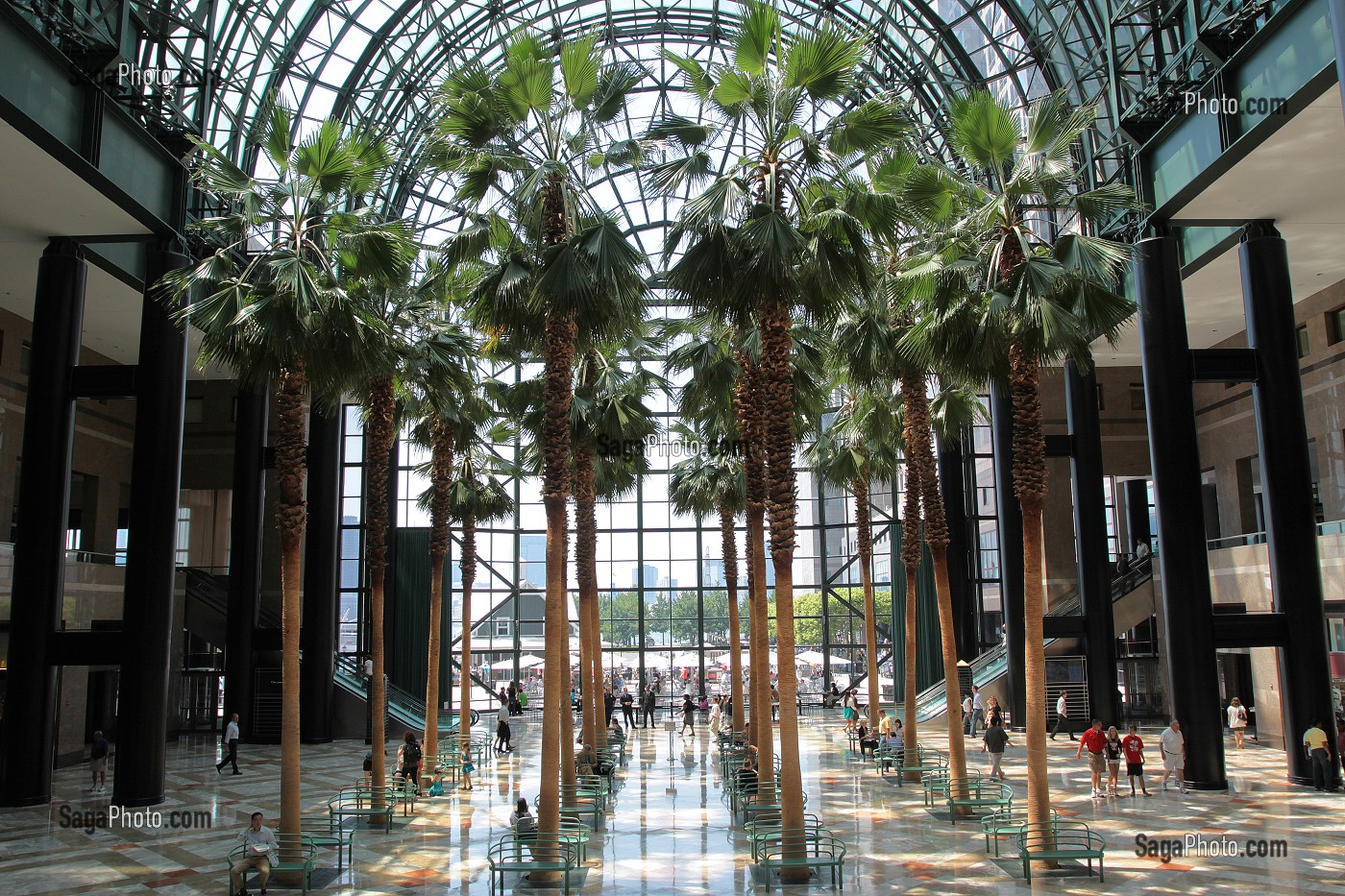 VERRIERE DU JARDIN D'HIVER DU WORLD FINANCIAL CENTER AUJOURD'HUI RECONSTRUITE A L'IDENTIQUE APRES LES ATTENTATS DU 11 SEPTEMBRE 2001, FINANCIAL DISTRICT, DOWNTOWN, MANHATTAN, NEW YORK CITY, ETAT DE NEW YORK, ETATS-UNIS 