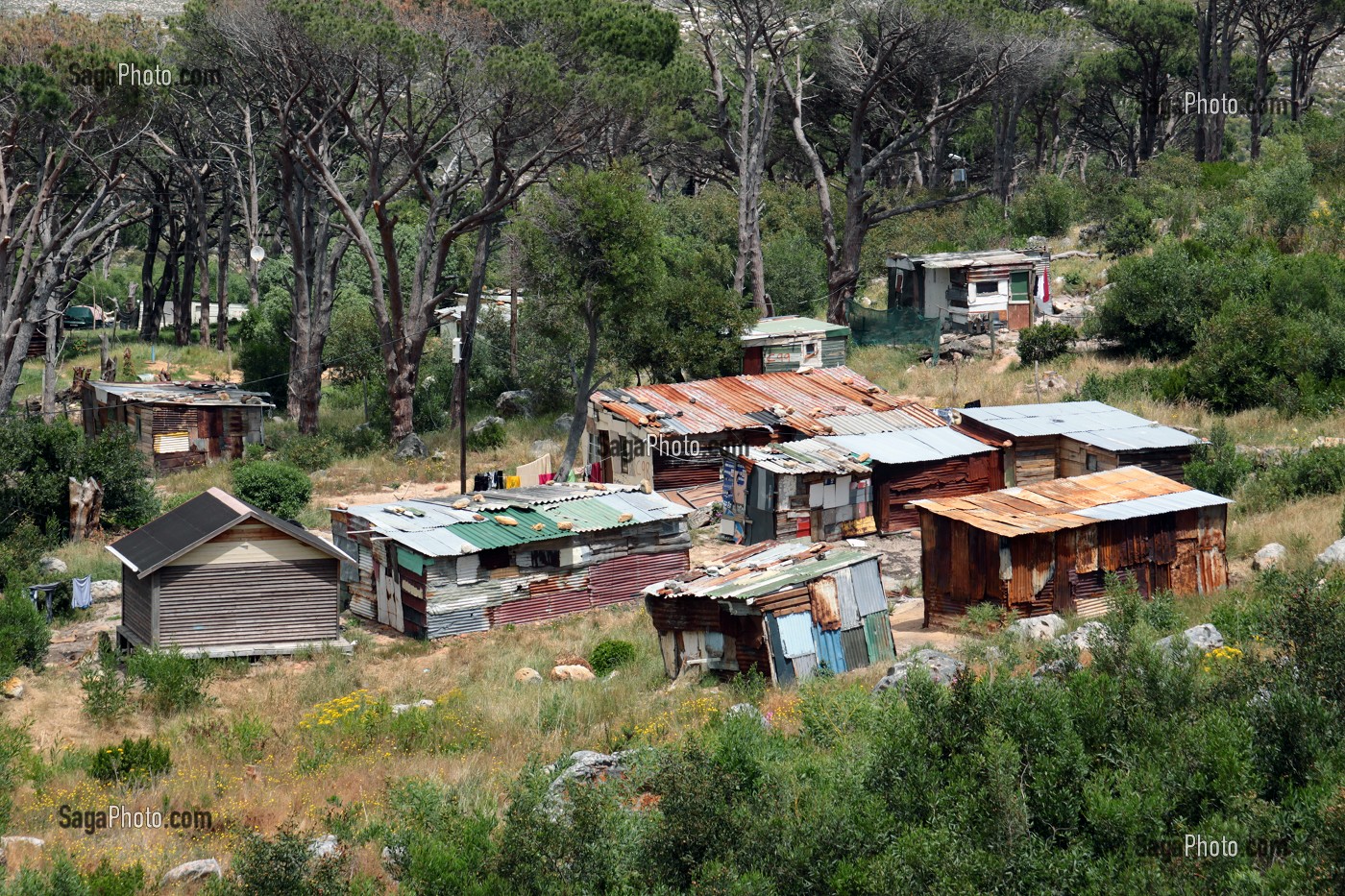 BIDONVILLES DANS LA REGION DE SIMON'S TOWN, PENINSULE DU CAP, PROVINCE DU CAP OCCIDENTAL, AFRIQUE DU SUD 