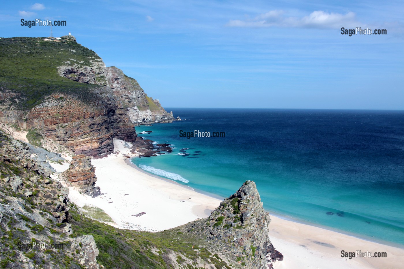 PLAGE ET POINTE DU CAP, PENINSULE DU CAP, RESERVE NATURELLE DU CAP DE BONNE-ESPERANCE, PROVINCE DU CAP OCCIDENTAL, AFRIQUE DU SUD 