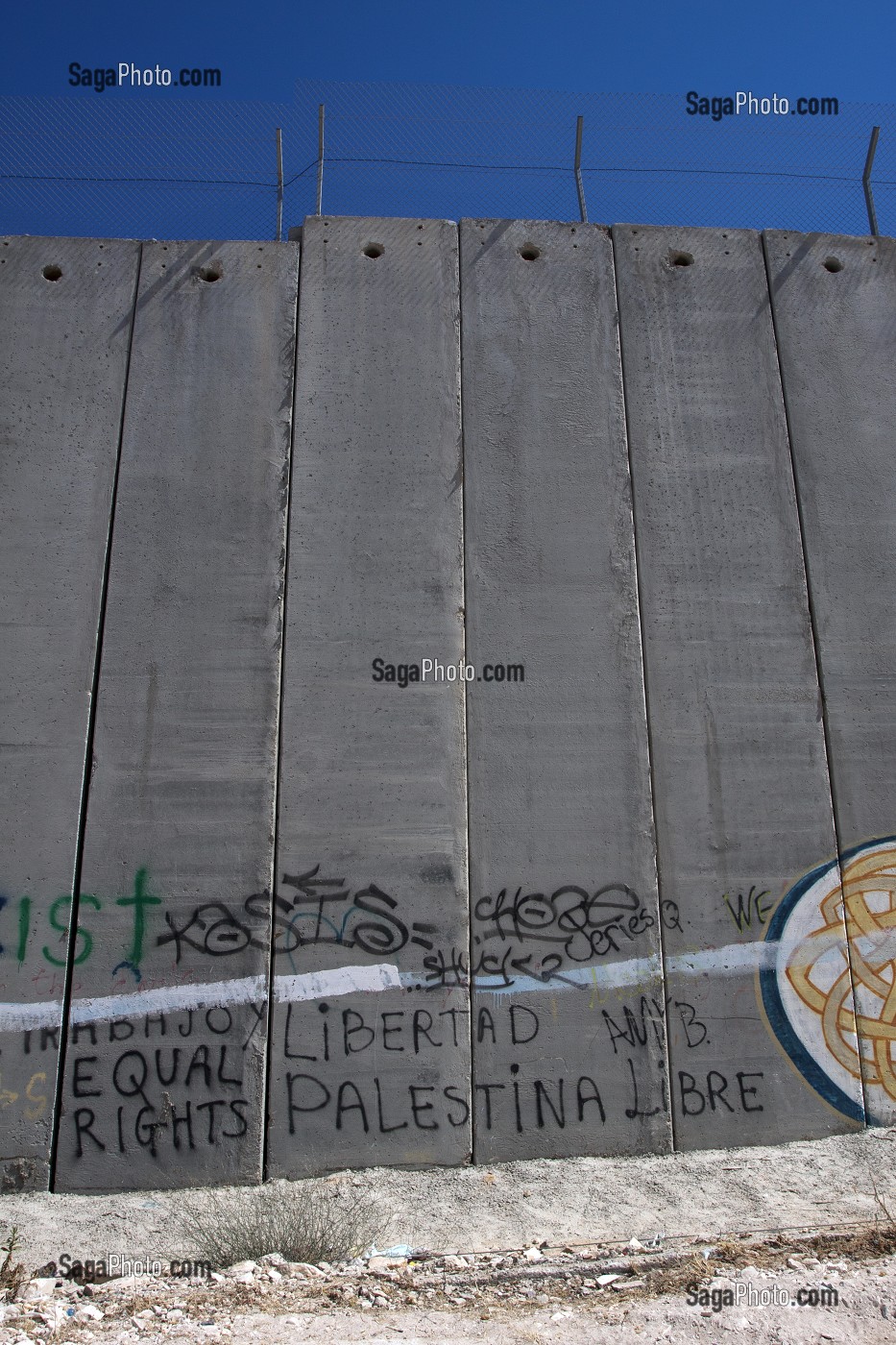 MUR DE SECURITE SEPARANT ISRAEL ET LES TERRITOIRES PALESTINIENS DE CISJORDANIE, BETHLEEM, CISJORDANIE, AUTORITE PALESTINIENNE 