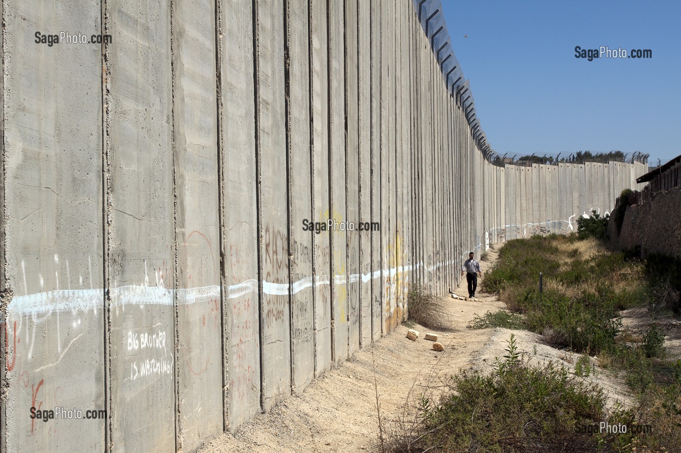 MUR DE SECURITE SEPARANT ISRAEL ET LES TERRITOIRES PALESTINIENS DE CISJORDANIE, BETHLEEM, CISJORDANIE, AUTORITE PALESTINIENNE 