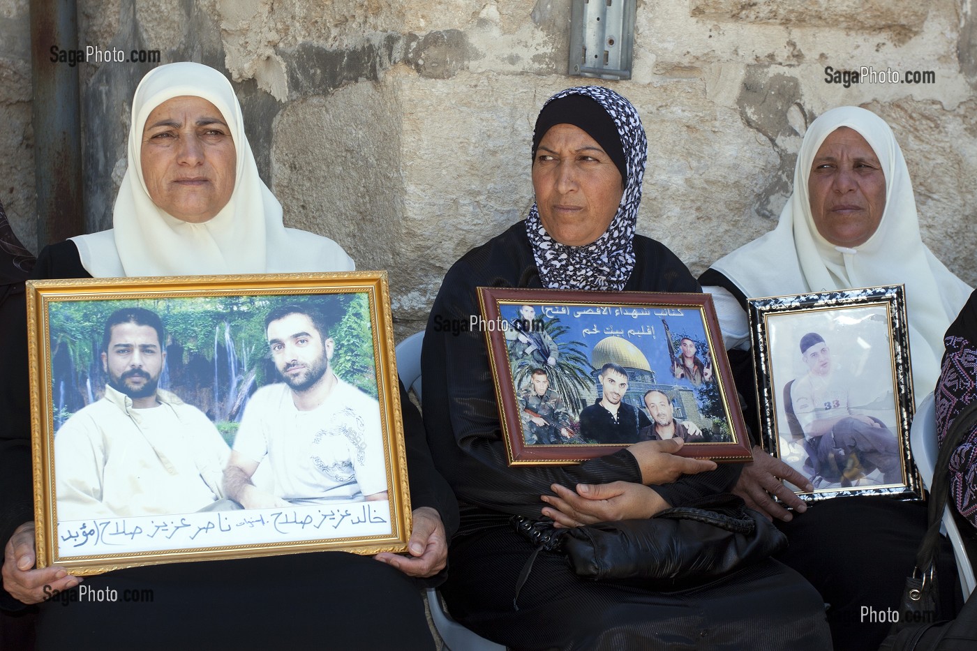 MANIFESTATION DE FEMMES PALESTINIENNES CONTRE L'EMPRISONNEMENT DE LEURS PROCHES PAR LES AUTORITES ISRAELIENNES, BETHLEEM, CISJORDANIE, AUTORITE PALESTINIENNE 