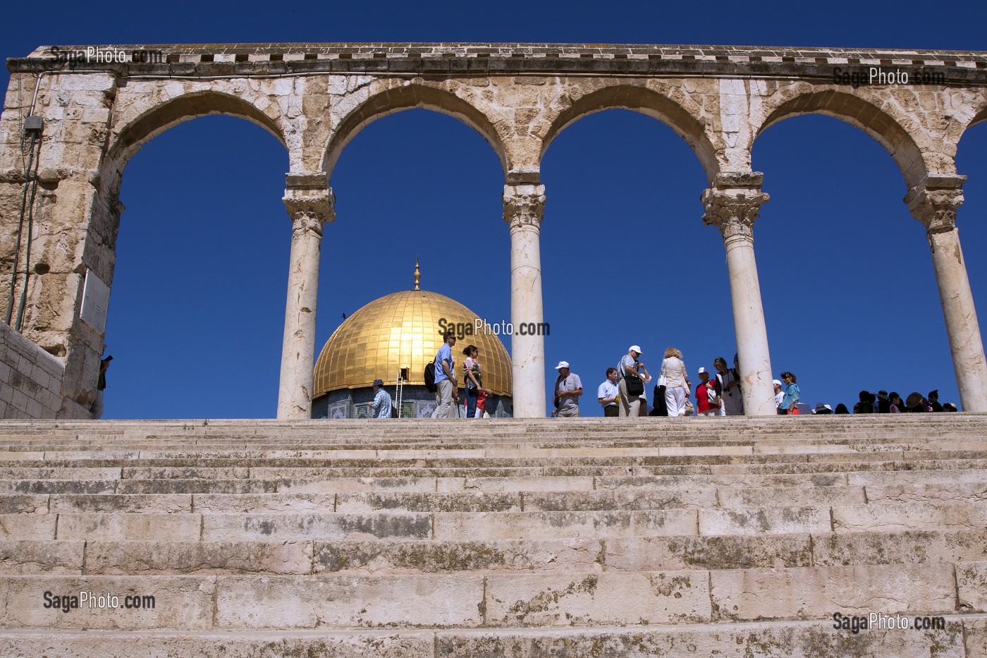 DOME DU ROCHER, SANCTUAIRE EDIFIE SUR L'ESPLANADE DES MOSQUEES (HARAM AL-SHARIF), MONT DU TEMPLE, VIEILLE VILLE DE JERUSALEM, ISRAEL 