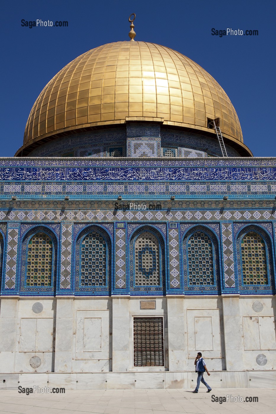 DOME DU ROCHER, SANCTUAIRE EDIFIE SUR L'ESPLANADE DES MOSQUEES (HARAM AL-SHARIF), MONT DU TEMPLE, VIEILLE VILLE DE JERUSALEM, ISRAEL 