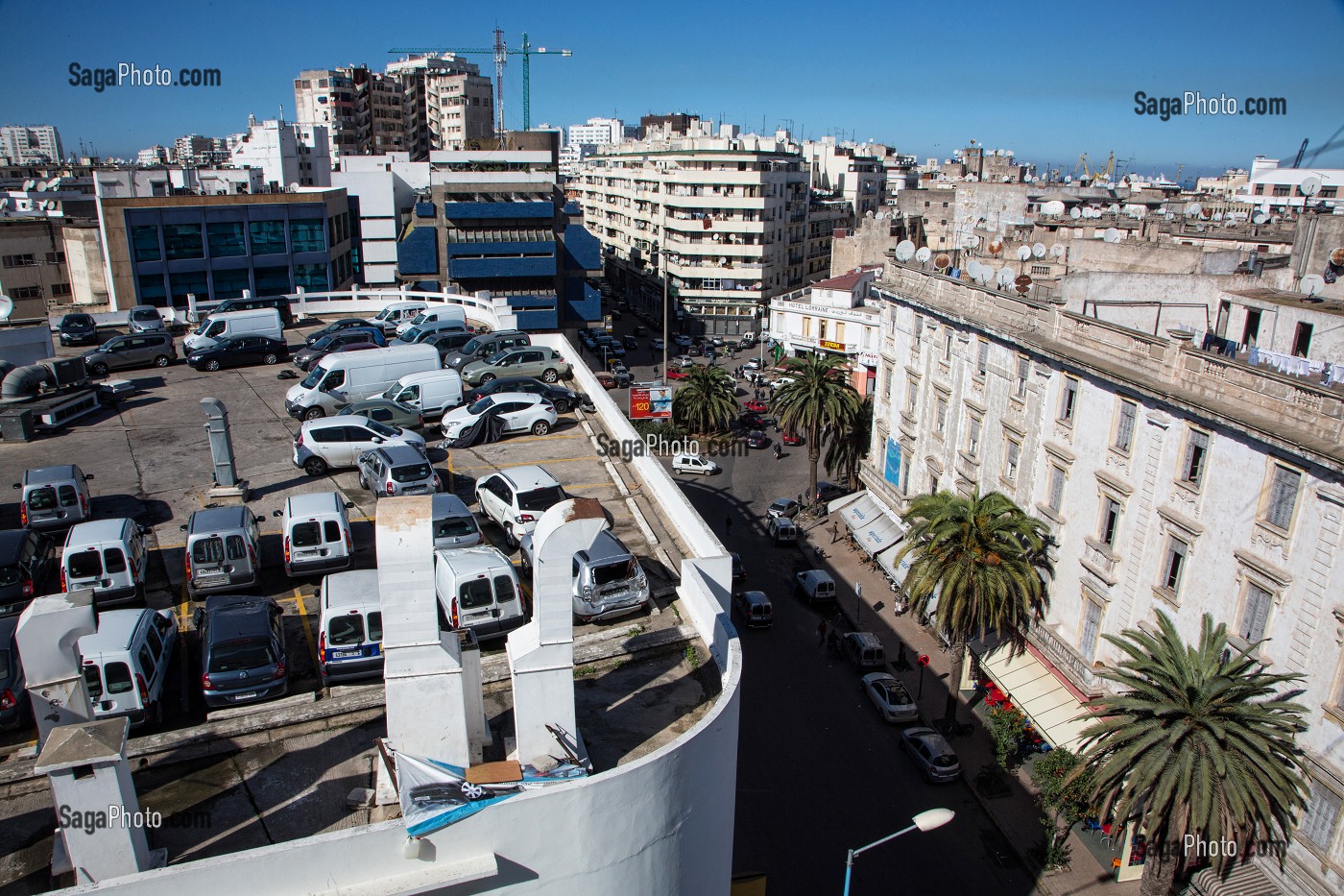 VUE GENERALE DE LA VILLE DEPUIS LE SIEGE DE LA SOCIETE LYDEC, BOULEVARD MOHAMMED DIOURI, CASABLANCA, MAROC, AFRIQUE 