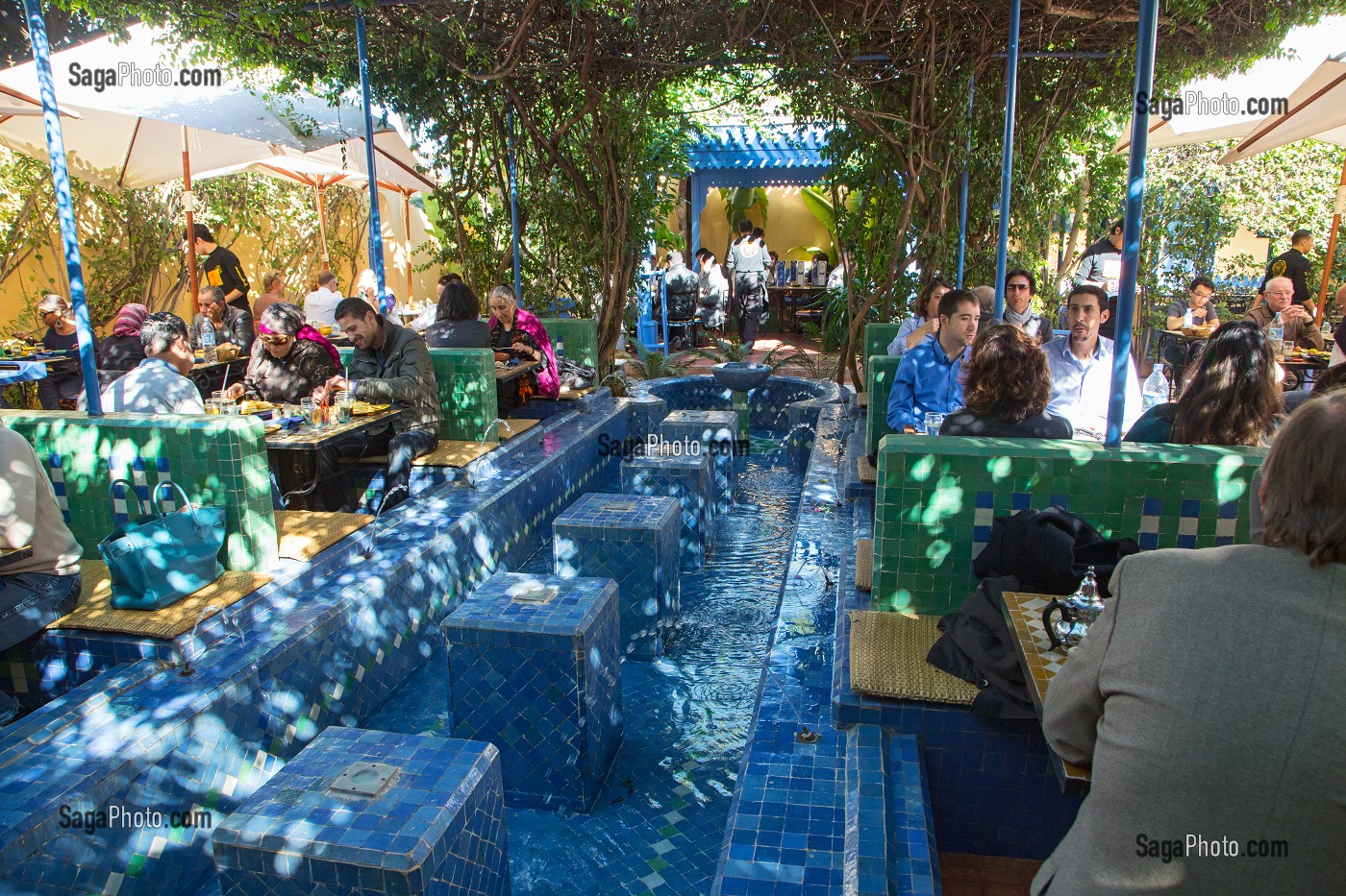 RESTAURANT ET BAR MAURE LA SQALA SITUE DANS LES JARDINS DES ANCIENS REMPARTS DU PORT, DERRIERE L'ANCIENNE MEDINA DE CASABLANCA, MAROC, AFRIQUE 