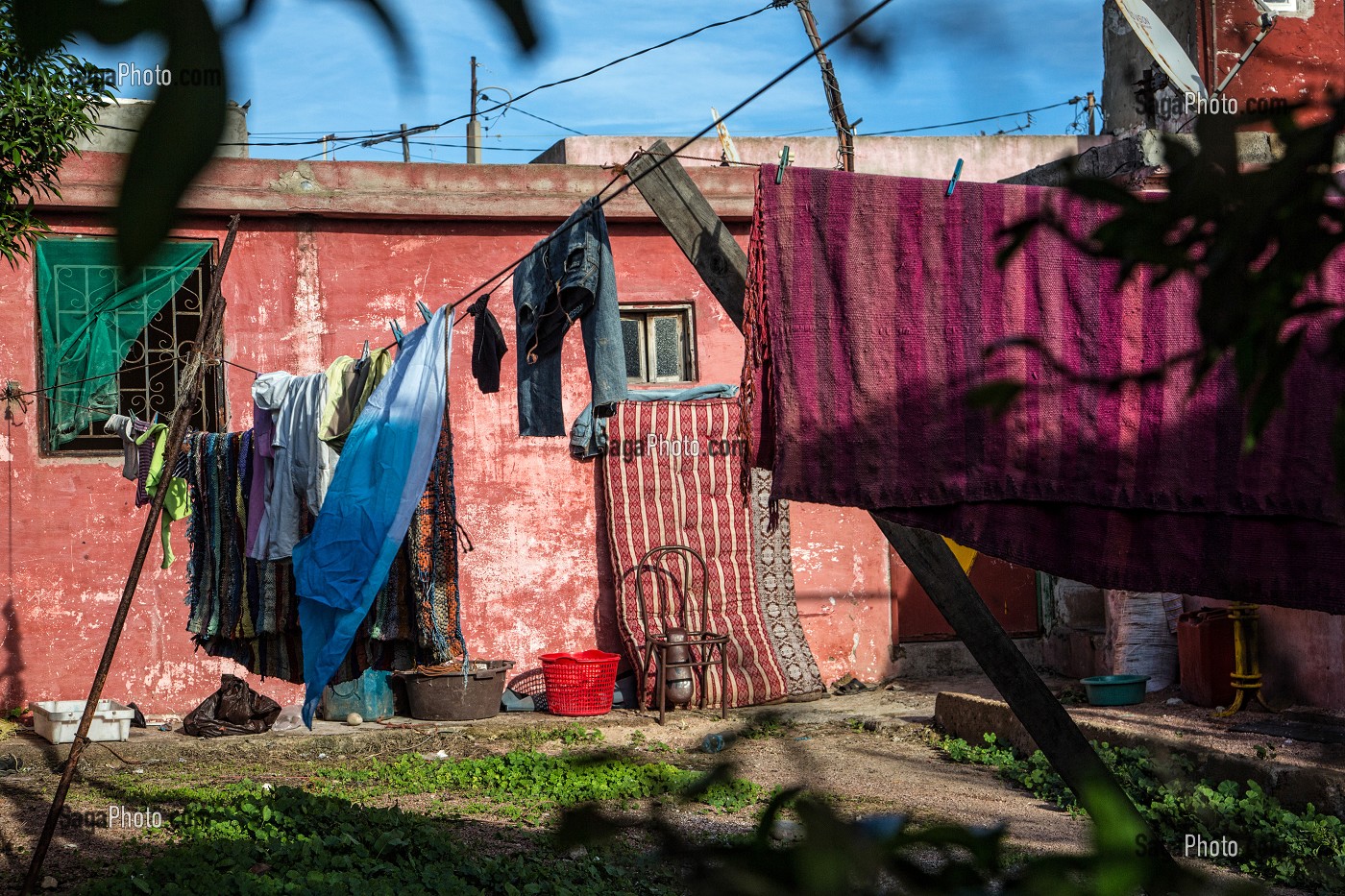 MAISON DU QUARTIER INDUSTRIEL DE AIN SEBAA, SOURCE DU LION, ROUTE COTIERE, CASABLANCA, MAROC, AFRIQUE 