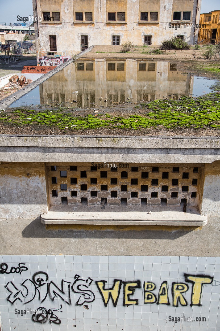 BATIMENTS DES ANCIENS ABATTOIRS, ARCHITECTURE EN BETON ARME, HERITAGE DU MARECHAL LYAUTEY, CASABLANCA, MAROC, AFRIQUE 