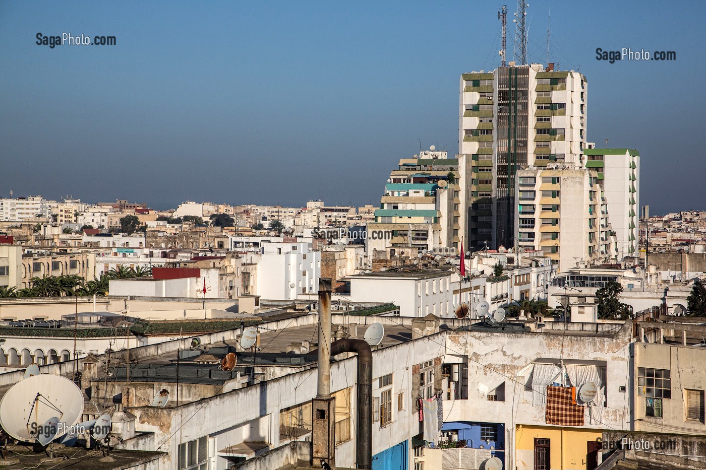 VUE GENERALE DU CENTRE-VILLE DE RABAT, MAROC, AFRIQUE 