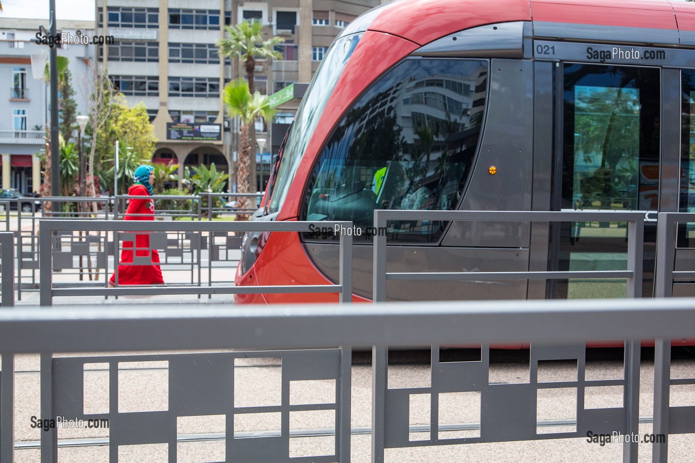 STATION DE TRAMWAY DE LA PLACE SIDI MOHAMED, ARRET GARE CASA VOYAGEURS, CASABLANCA, MAROC 