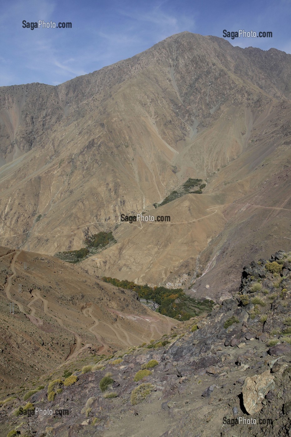 MONTAGNES, PARC NATIONAL DU TOUBKAL, HAUT-ATLAS, MAROC 