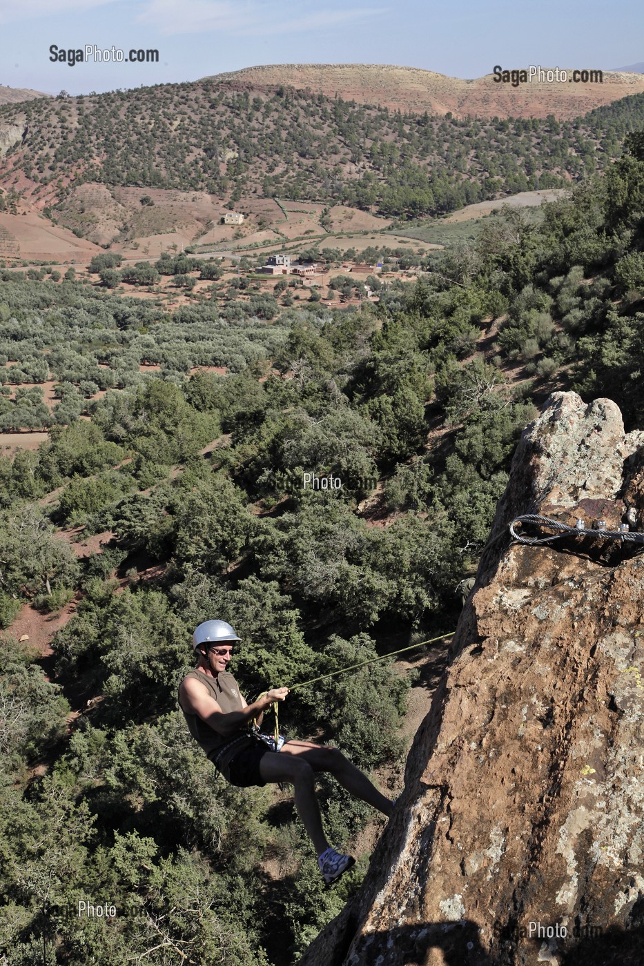 ESCALADE, ACTIVITE DU DOMAINE DE TERRES D'AMANAR, TAHANAOUTE, AL HAOUZ, MAROC 