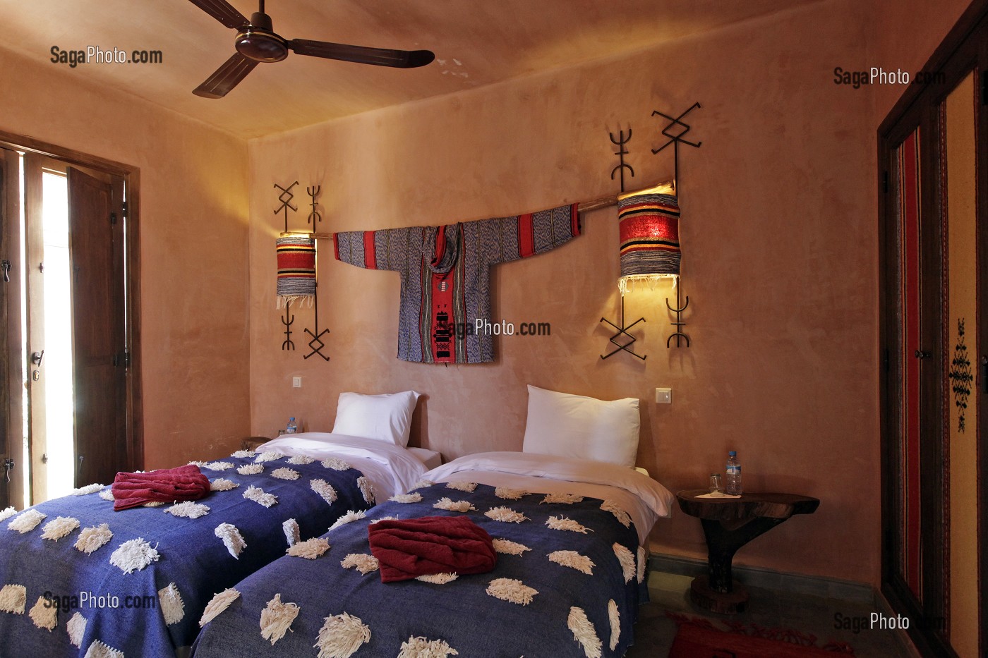CHAMBRE, ECO-LODGE CONCU DANS LA PURE TRADITION BERBERE AVEC UN SOUCI DE CONFORT ET DE RESPECT DE L'ENVIRONNEMENT, DOMAINE DE TERRES D’AMANAR, TAHANAOUTE, AL HAOUZ, MAROC 