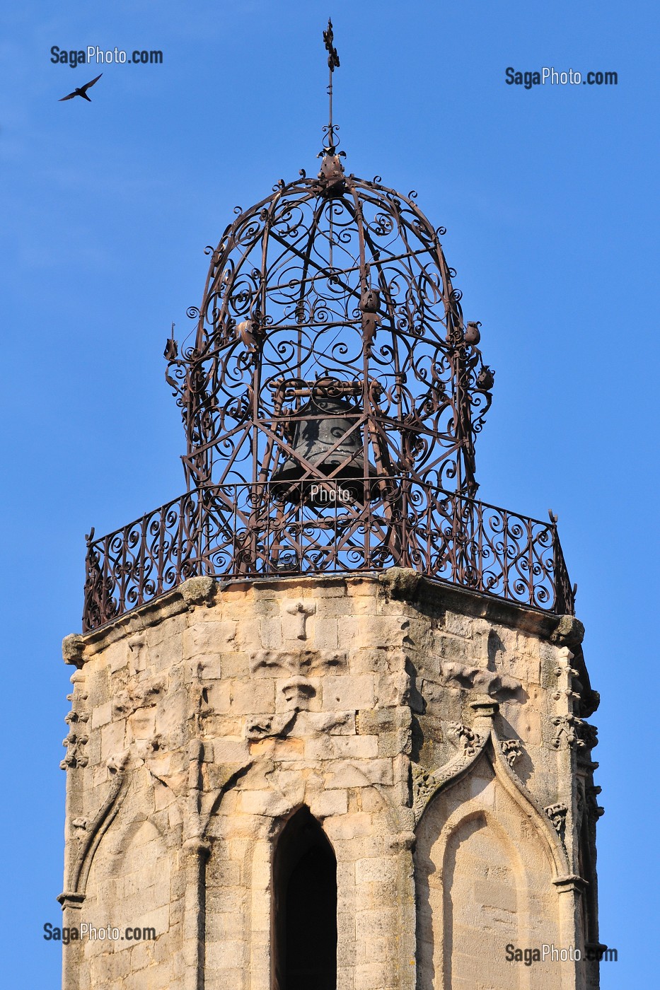 CLOCHER EN FERRONNERIE D'UNE EGLISE A AIX-EN-PROVENCE, BOUCHES-DU-RHONE (13), FRANCE 