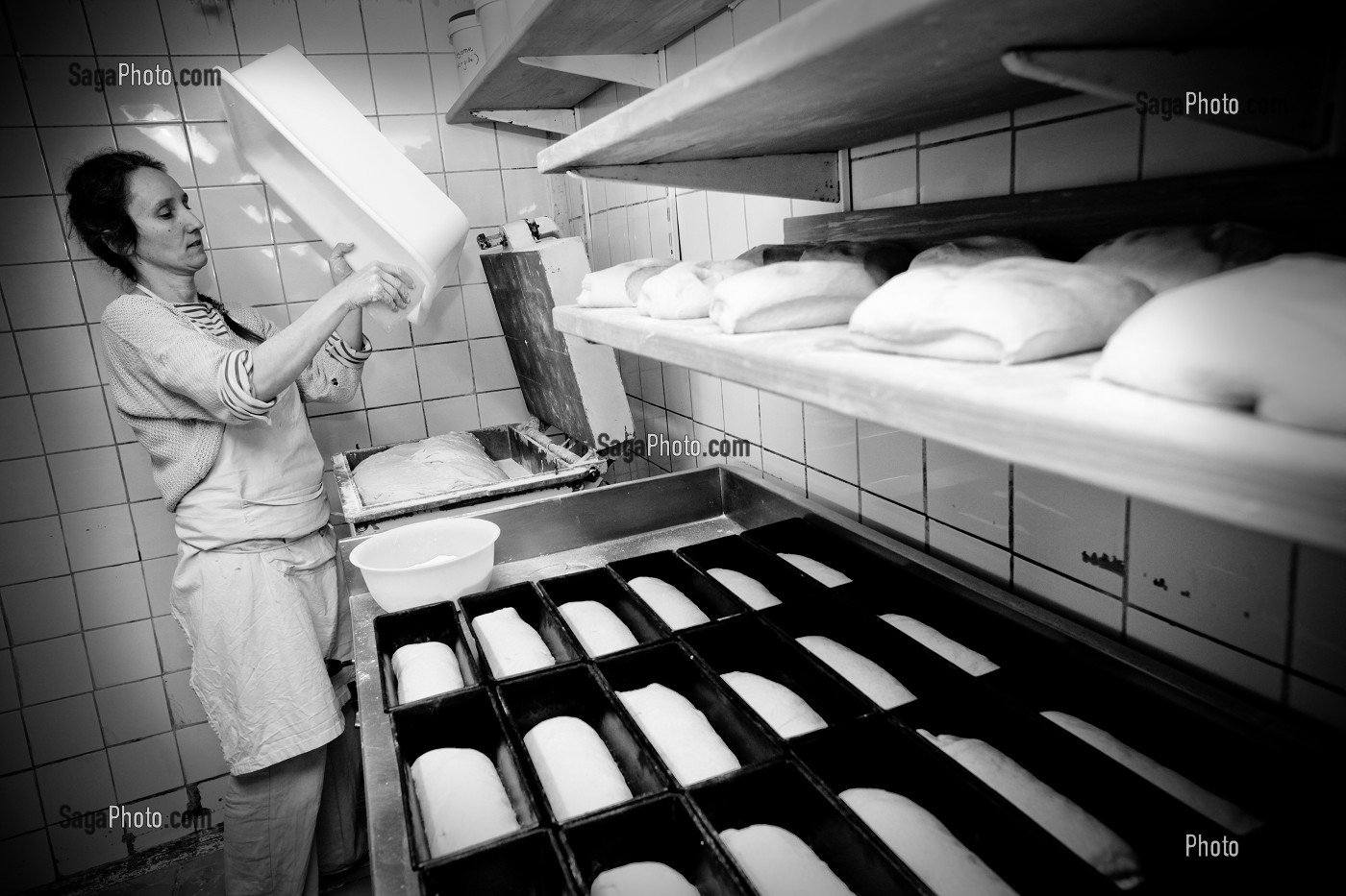 STEPHANIE, ARTISAN BOULANGER FABRICANT DU PAIN ISSU DE L'AGRICULTURE BIOLOGIQUE APRES UNE ORIENTATION VERS L'EDUCATION NATIONALE, IL S'INSTALLE DANS LA CREUSE, FRANCE 