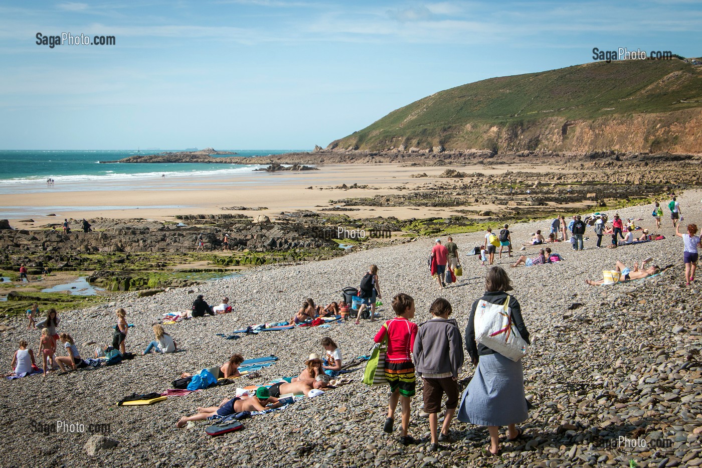 PLAGE D'ECALGRAIN PRES DU NEZ DE JOBOURG, MANCHE (50), FRANCE 