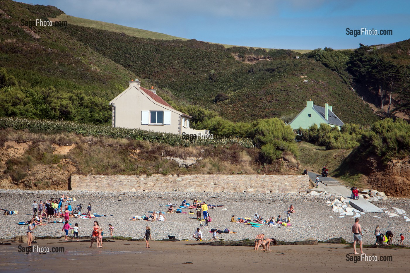 PLAGE D'ECALGRAIN PRES DU NEZ DE JOBOURG, MANCHE (50), FRANCE 