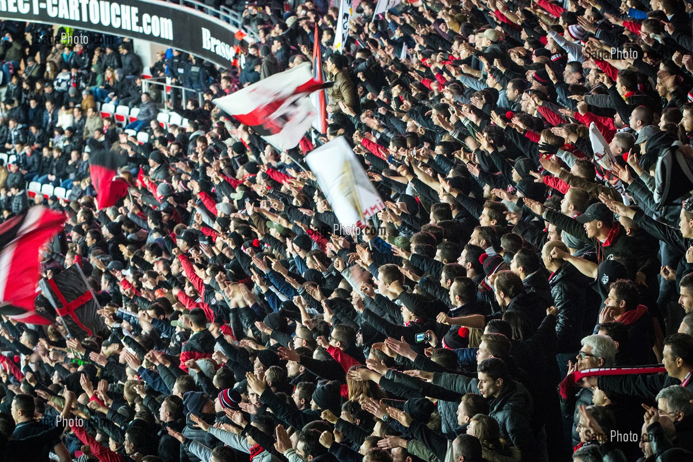 TRIBUNES DES SUPPORTERS DE L'OGC NICE, STADE ALLIANZ RIVIERA, NICE, (06) ALPES-MARITIMES, PACA, FRANCE 