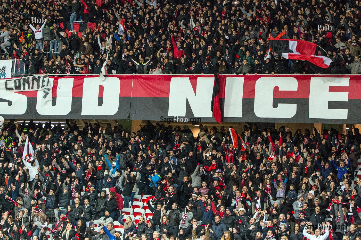 TRIBUNES DES SUPPORTERS DE L'OGC NICE, STADE ALLIANZ RIVIERA, NICE, (06) ALPES-MARITIMES, PACA, FRANCE 