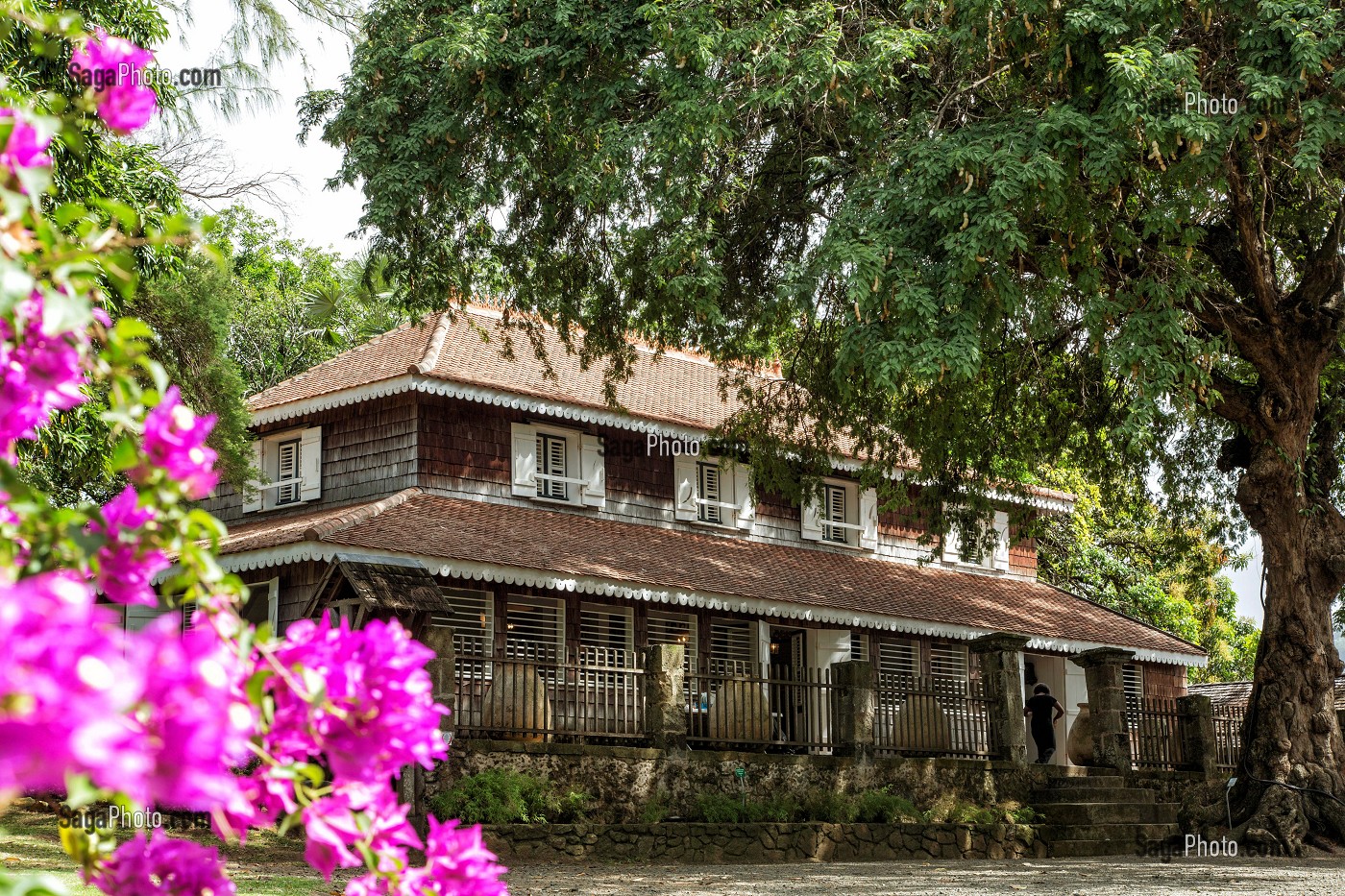 MAISON CREOLE, HABITATION CLEMENT, DOMAINE DE L'ACAJOU, LE FRANCOIS, MARTINIQUE, ANTILLES FRANCAISES, FRANCE 