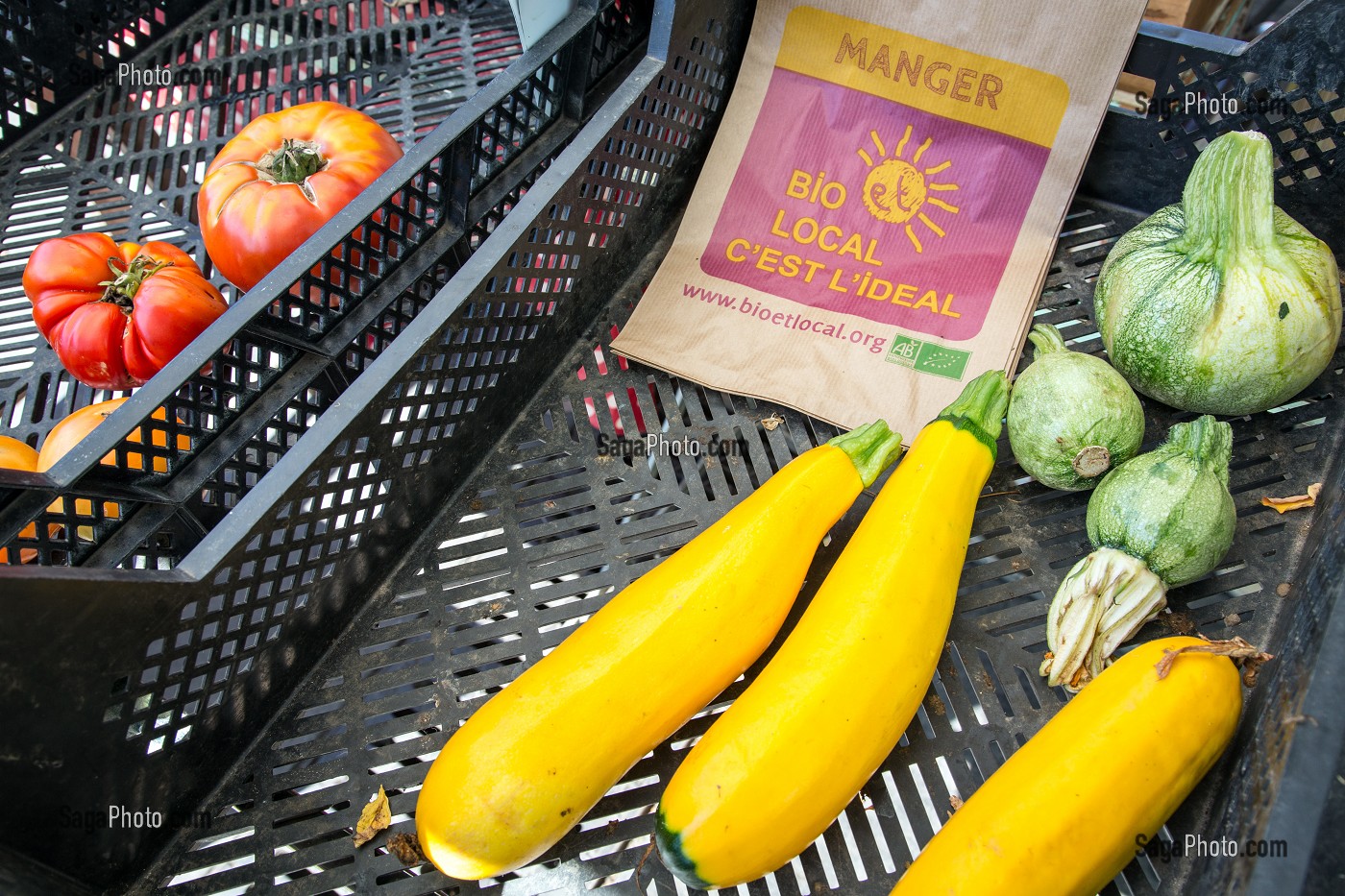 PRODUITS BIO AU MARCHE DES CAPUCINS, VILLE DE BORDEAUX, GIRONDE (33), FRANCE 