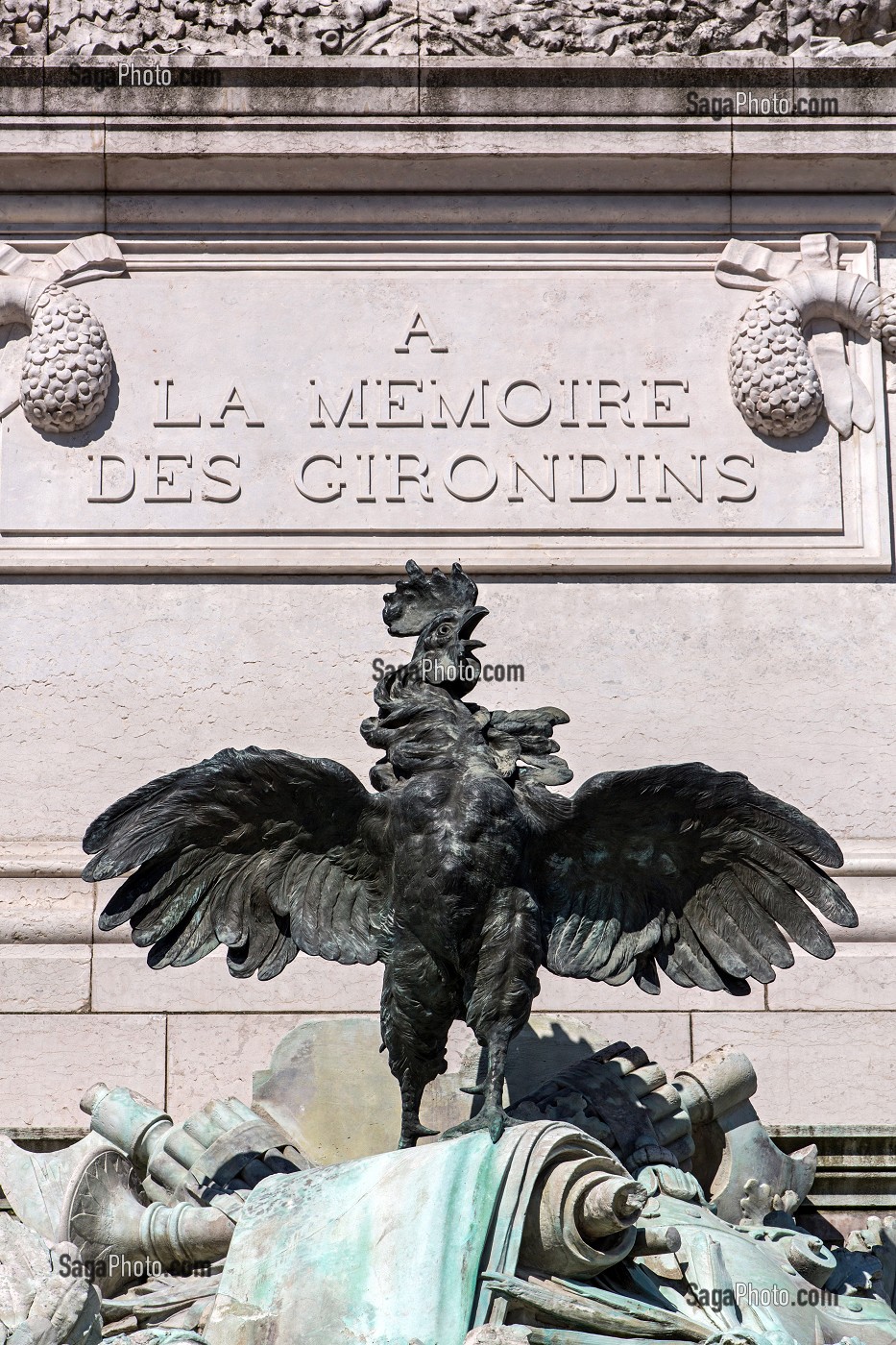 LE COQ GAULOIS, MONUMENT DES GIRONDINS A LA MEMOIRE DES DEPUTES GIRONDINS, PLACE DES QUINCONCES, VILLE DE BORDEAUX, GIRONDE (33), FRANCE 
