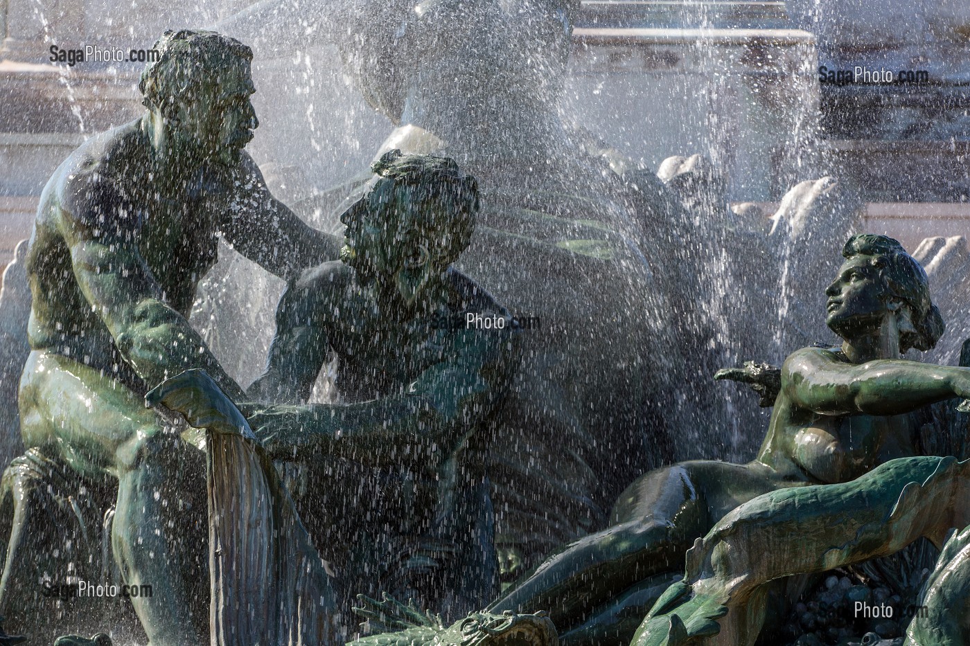 FONTAINE DU MONUMENT DES GIRONDINS A LA MEMOIRE DES DEPUTES GIRONDINS, PLACE DES QUINCONCES, VILLE DE BORDEAUX, GIRONDE (33), FRANCE 