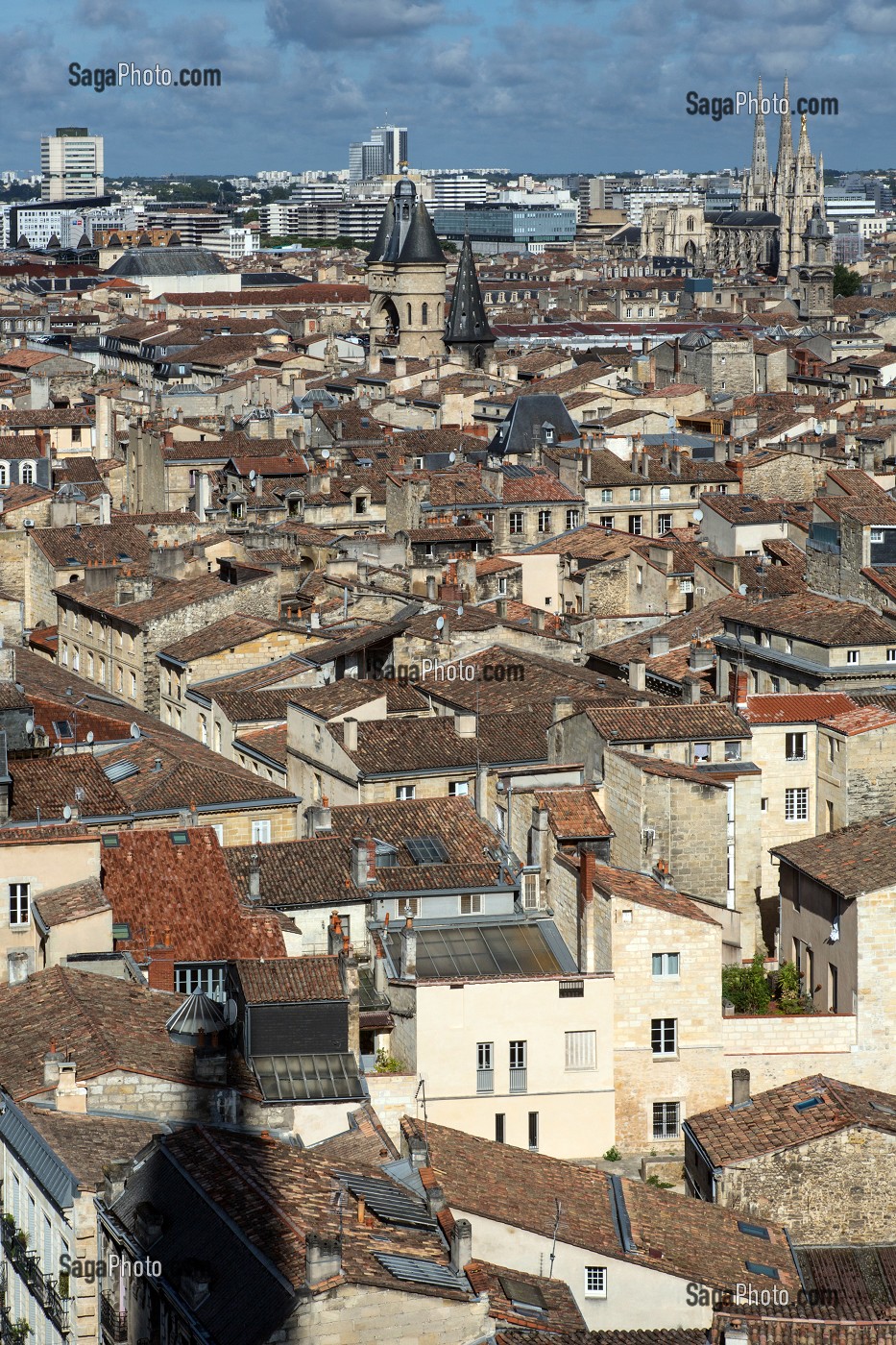 VUE SUR LA VILLE DEPUIS LA TOUR SAINT-MICHEL, VILLE DE BORDEAUX, GIRONDE (33), FRANCE 