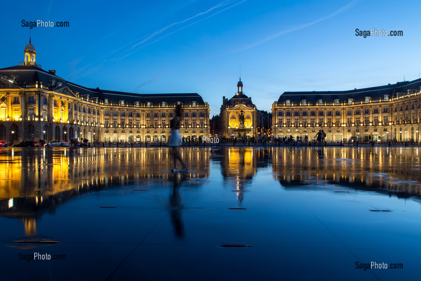 LE MIROIR D'EAU DE NUIT, PLACE DE LA BOURSE, QUAI DU MARECHAL LYAUTEY, VILLE DE BORDEAUX, GIRONDE (33), FRANCE 