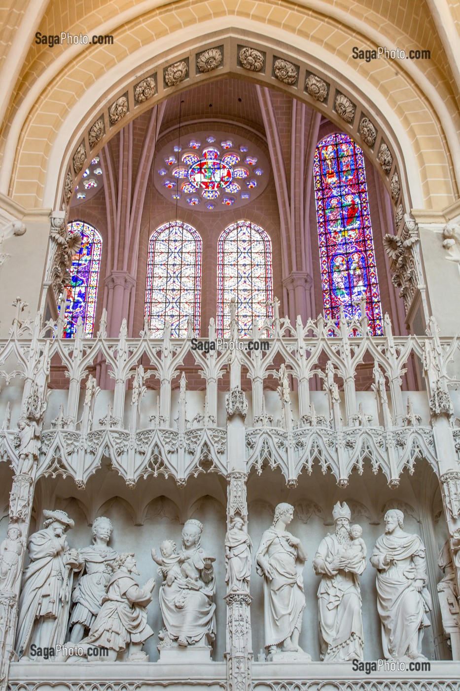 ADORATION DES MAGES, TOUR DE CHOEUR RENOVE VUE DU DEAMBULATOIRE SUD, CATHEDRALE NOTRE-DAME, CHARTRES (28), FRANCE 