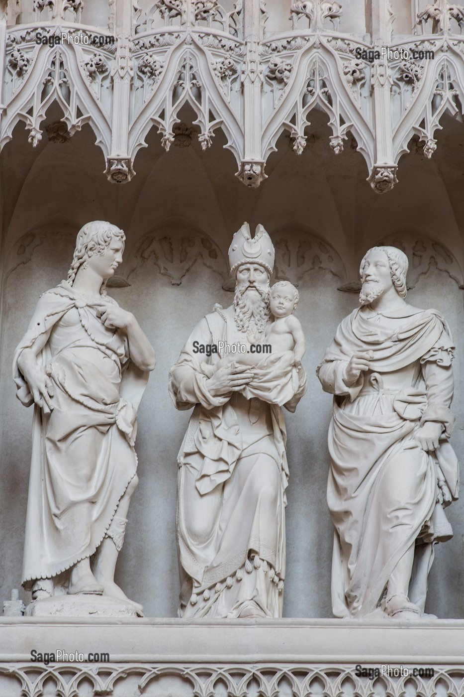 ADORATION DES MAGES, TOUR DE CHOEUR RENOVE VUE DU DEAMBULATOIRE SUD, CATHEDRALE NOTRE-DAME, CHARTRES (28), FRANCE 