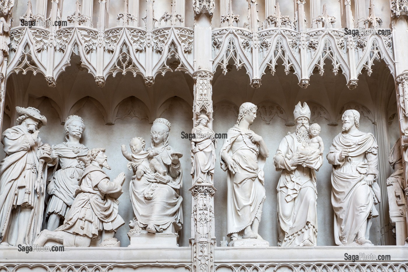 ADORATION DES MAGES, TOUR DE CHOEUR RENOVE VUE DU DEAMBULATOIRE SUD, CATHEDRALE NOTRE-DAME, CHARTRES (28), FRANCE 