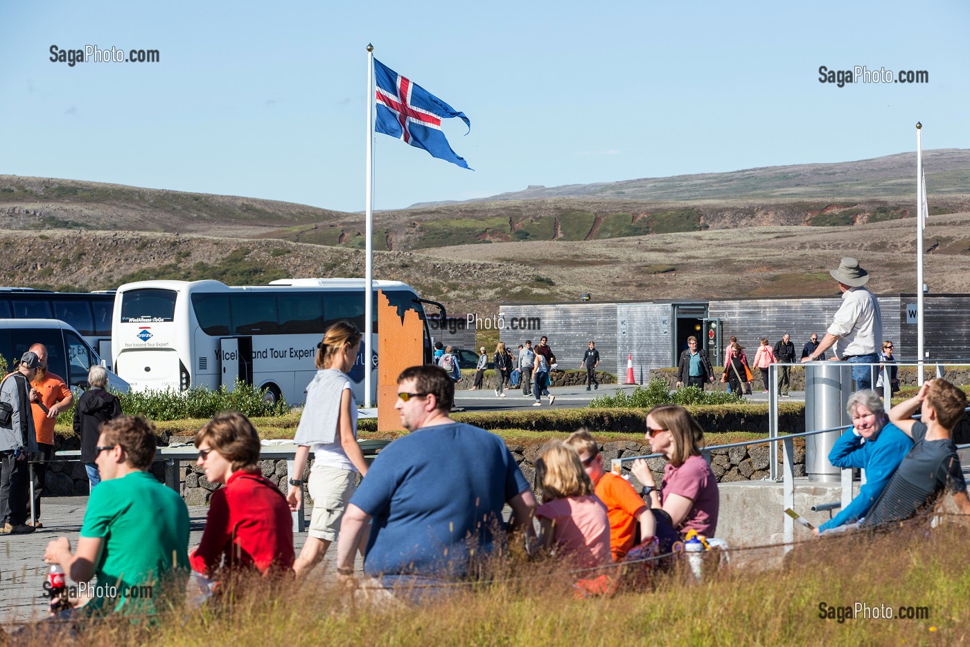 GORGES DE L’ALMANNAGJA, PARC NATIONAL DE THINGVELLIR, LIEU DE L'ANCIEN PARLEMENT OU FUT PROCLAME L'INDEPENDANCE DE L'ISLANDE, SITE CLASSE AU PATRIMOINE MONDIAL DE L'UNESCO, CERCLE D'OR, GOLDEN CIRCLE, ISLANDE 